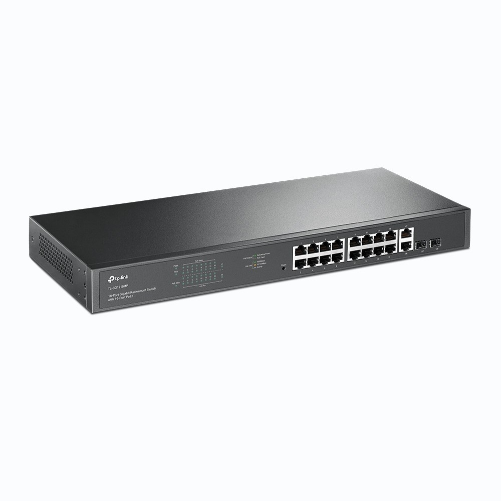 SWITCH 18-PORT GIGA EASY SMART WITH 16-PORT POE+ 250W 2SFP TP-LINK – תמונה 9