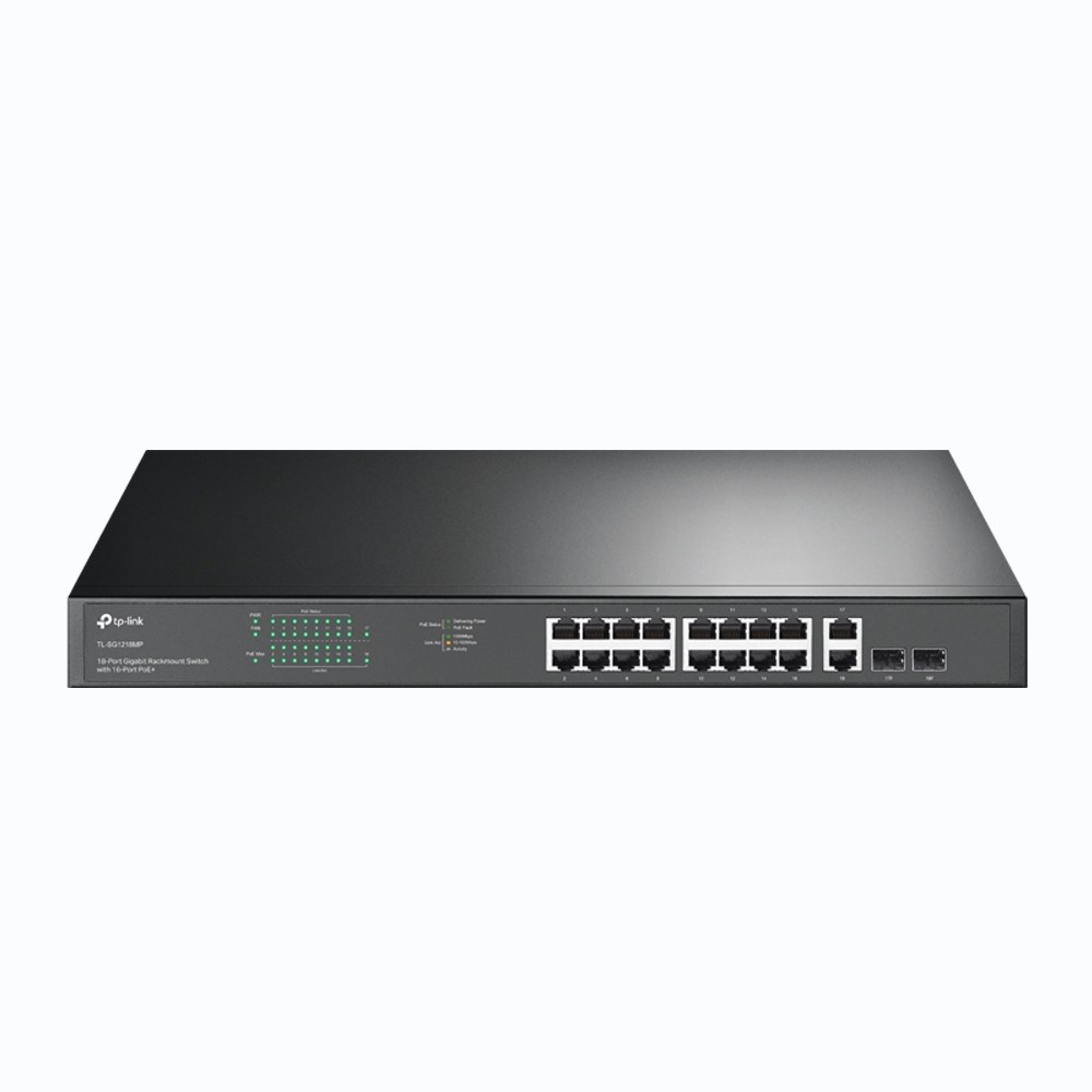 SWITCH 18-PORT GIGA EASY SMART WITH 16-PORT POE+ 250W 2SFP TP-LINK – תמונה 2