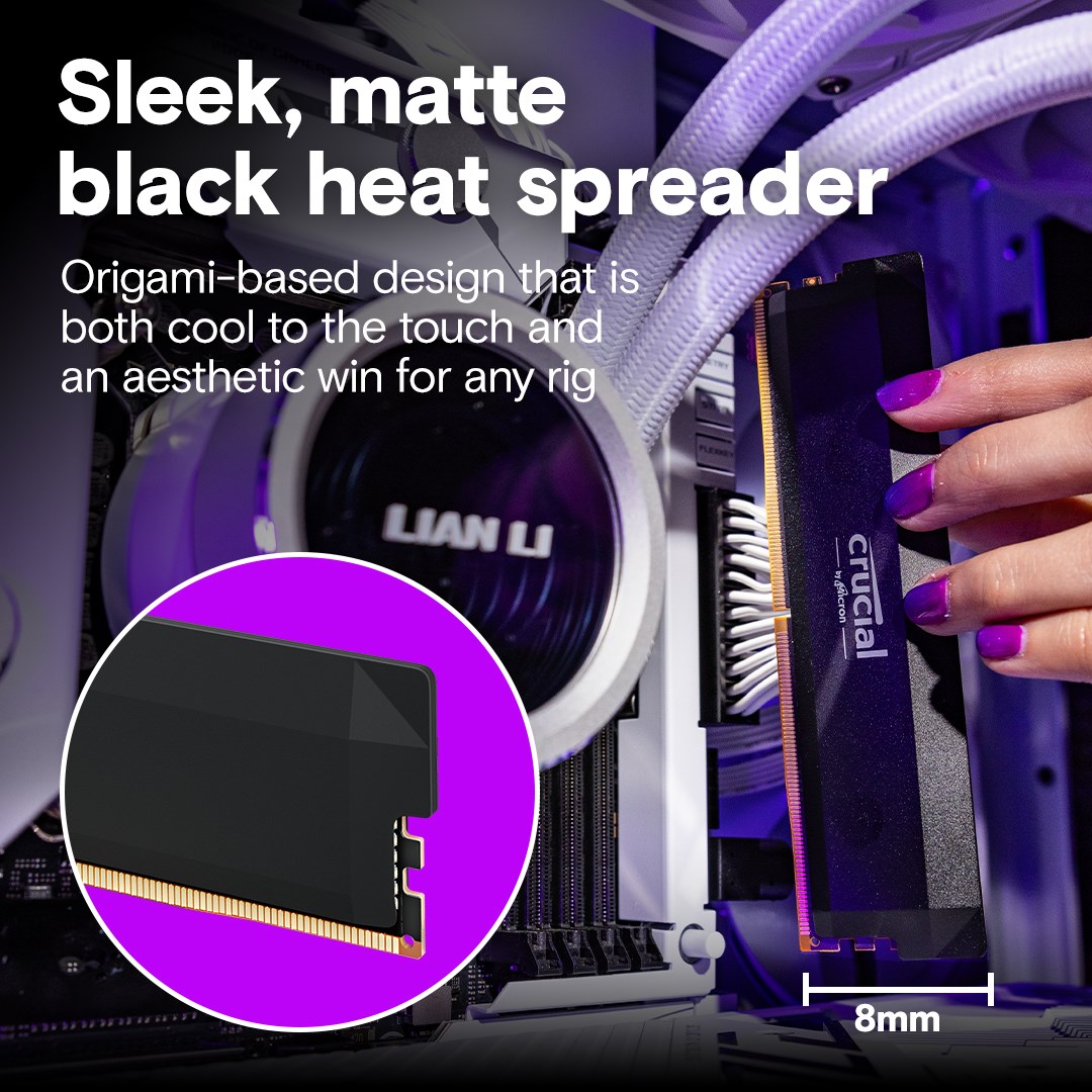 32GB DIMM DDR5 6400Mhz Pro OC Crucial Black – תמונה 4