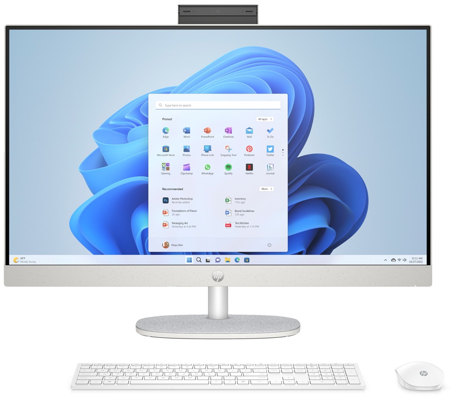 HP AIO 27 FHD i5-1355U/16GB (2x8GB)/512SSD/DOS/WHITE/3Y – תמונה 2