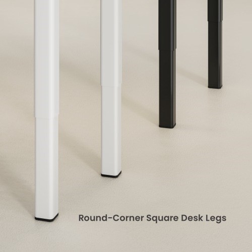 White 160x80 Four-Leg Dual-Motor Sit-Stand Desk with Drawer & Wireless Charger COPY – תמונה 4