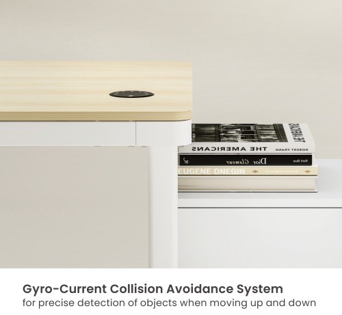 White 160x80 Four-Leg Dual-Motor Sit-Stand Desk with Drawer & Wireless Charger COPY – תמונה 5