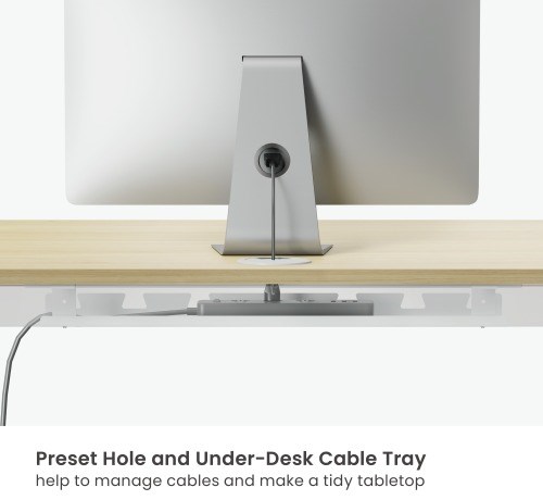 White 160x80 Four-Leg Dual-Motor Sit-Stand Desk with Drawer & Wireless Charger COPY – תמונה 6