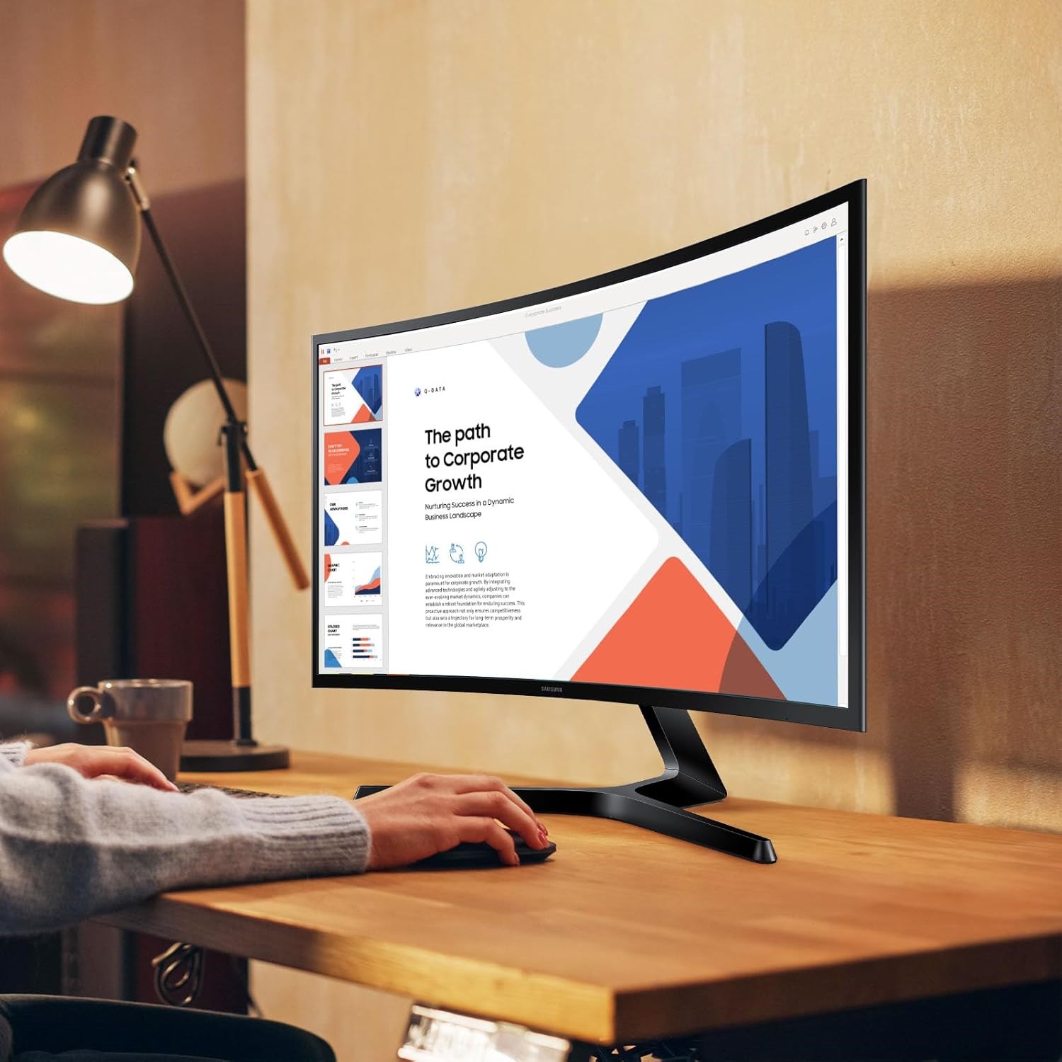 SAMSUNG 24" Essential S3 FHD Curved Gaming 100Hz/D-Sub/HDMI – תמונה 3