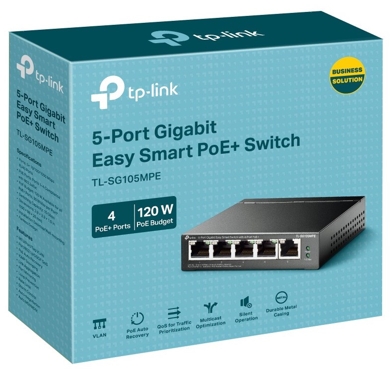 SWITCH 5-PORT GIGA EASY SMART WITH 4-PORT POE+ 120W TP-LINK – תמונה 3