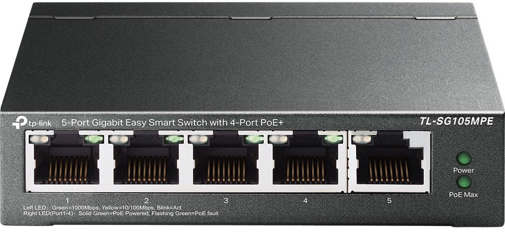 SWITCH 5-PORT GIGA EASY SMART WITH 4-PORT POE+ 120W TP-LINK