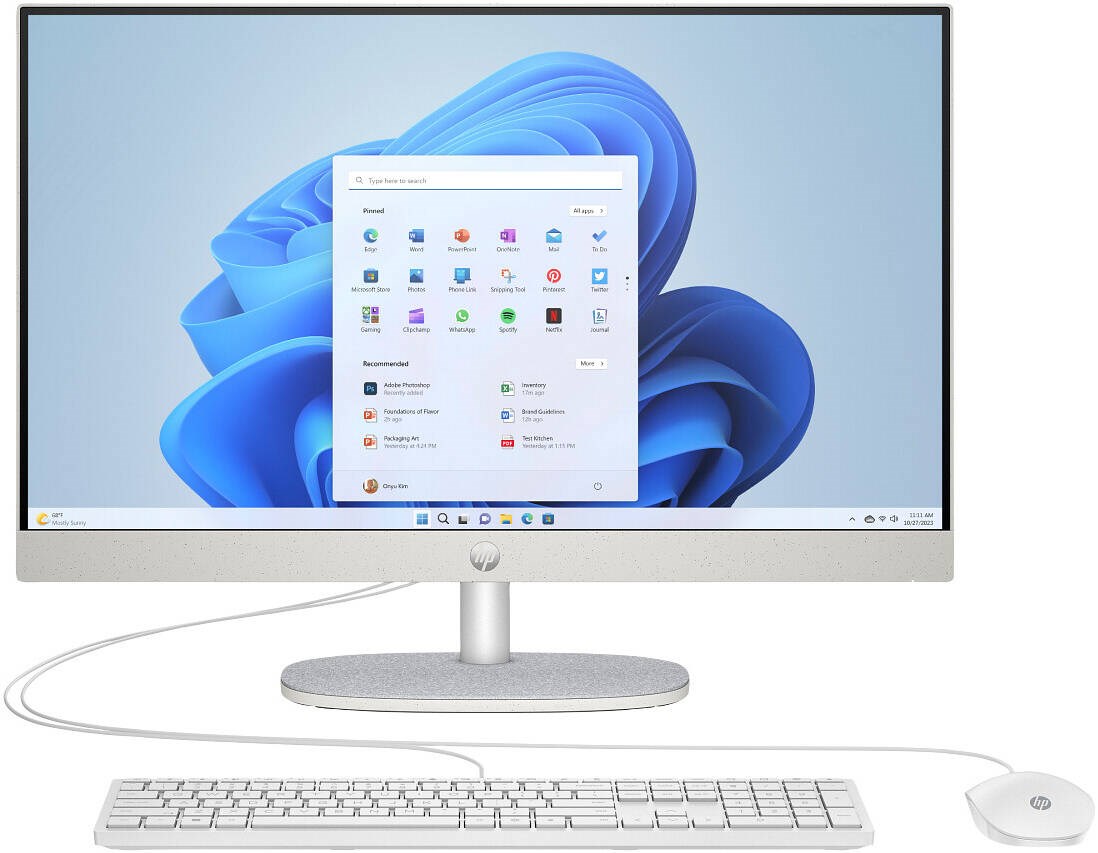 HP AIO ProOne 240 G10 24" FHD i5-1334U/8GB/512SSD/FD/WIFI/ WHITE/3Y – תמונה 5