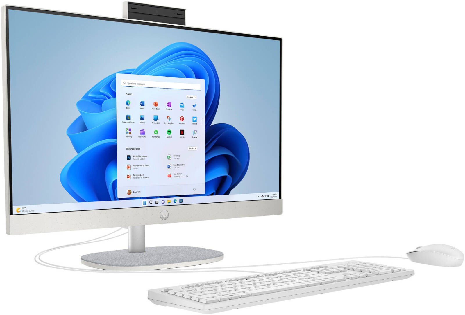 HP AIO ProOne 240 G10 24" FHD i5-1334U/16GB/512SSD/WIN11PRO/WIFI/ WHITE/3Y – תמונה 4