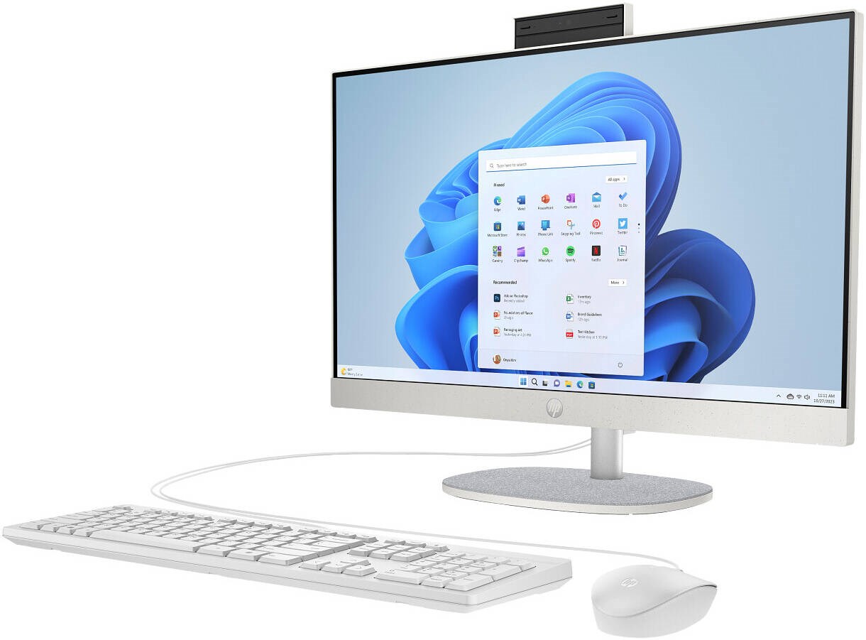 HP AIO ProOne 240 G10 24" FHD i5-1334U/16GB/512SSD/WIN11PRO/WIFI/ WHITE/3Y – תמונה 6