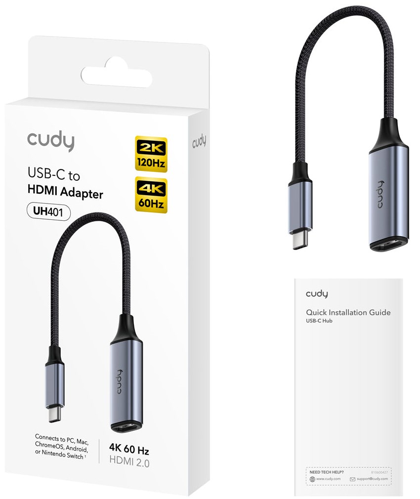 ADAPTER USB3.1 TYPE C TO HDMI CUDY – תמונה 3