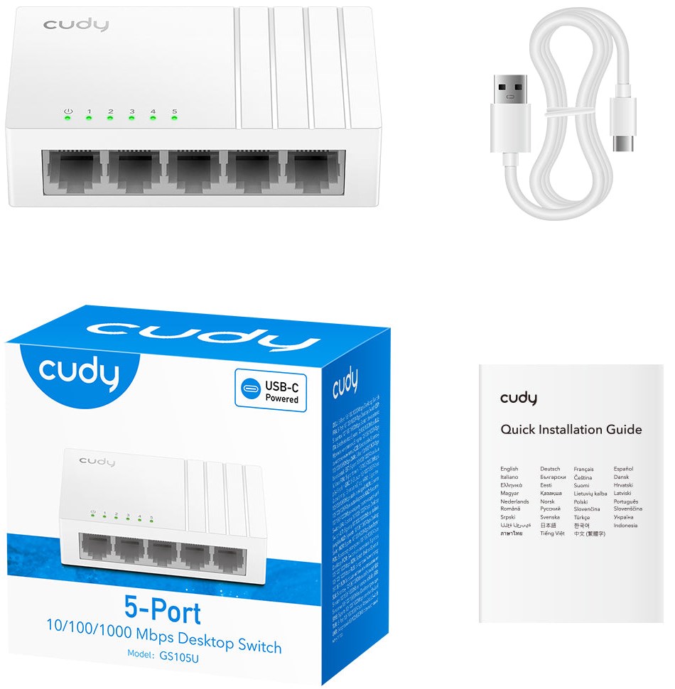 SWITCH 5-PORT Gigabit Switchwith USB-C GS105U Cudy – תמונה 3