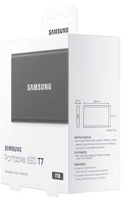 EXTERNAL SSD 1TB T7 PORTABLE USB 3.2 SAMSUNG – תמונה 9