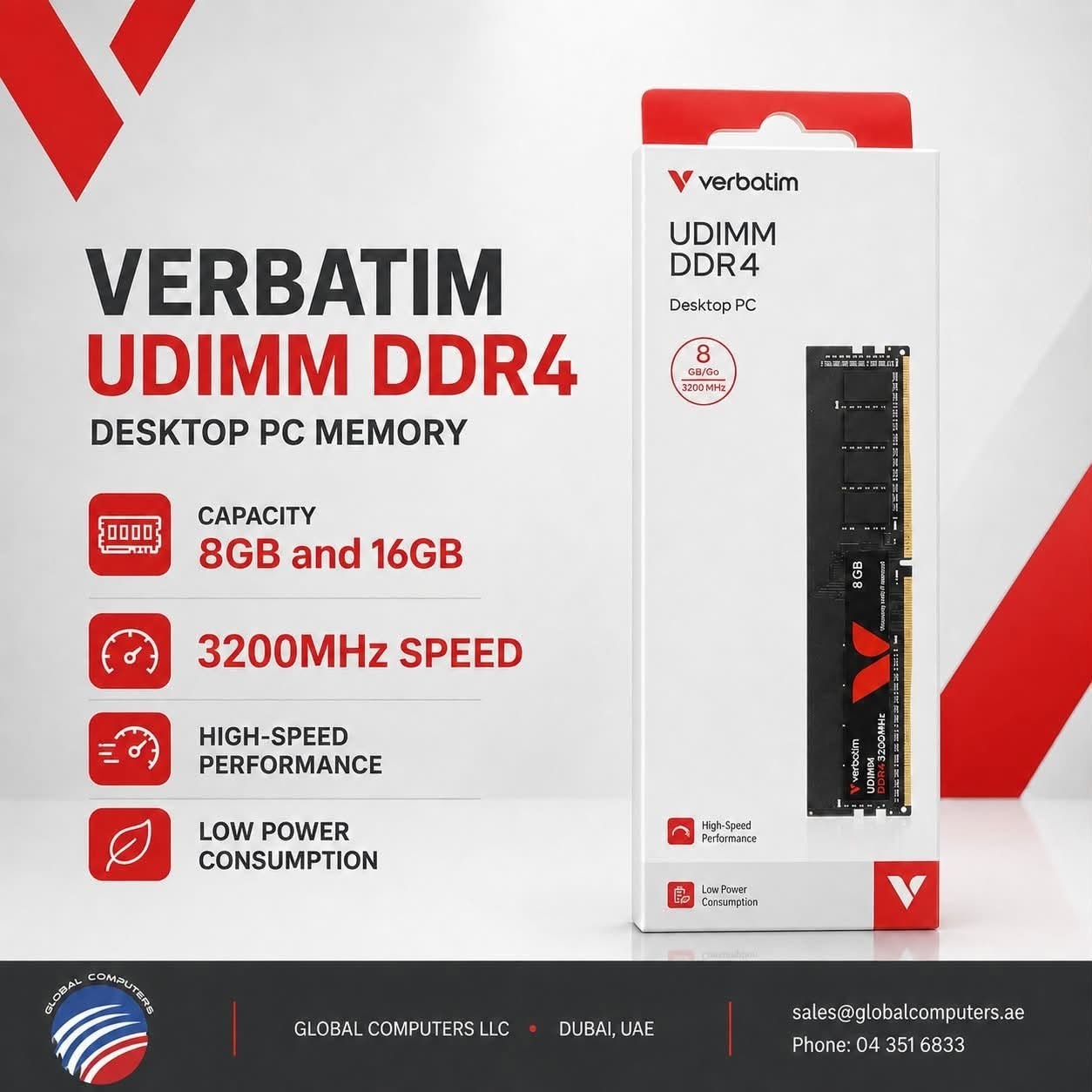 16GB DDR4 3200MHz UDIMM VERBATIM – תמונה 3