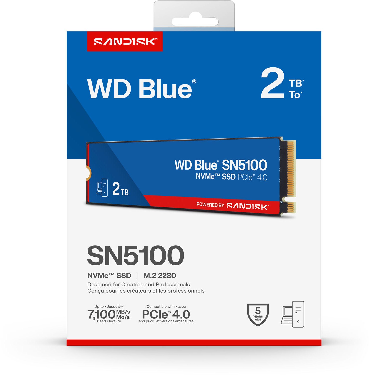 WD SSD 2TB M.2 PCIe 4.0 x4 2280 SN5100 Blue – תמונה 4