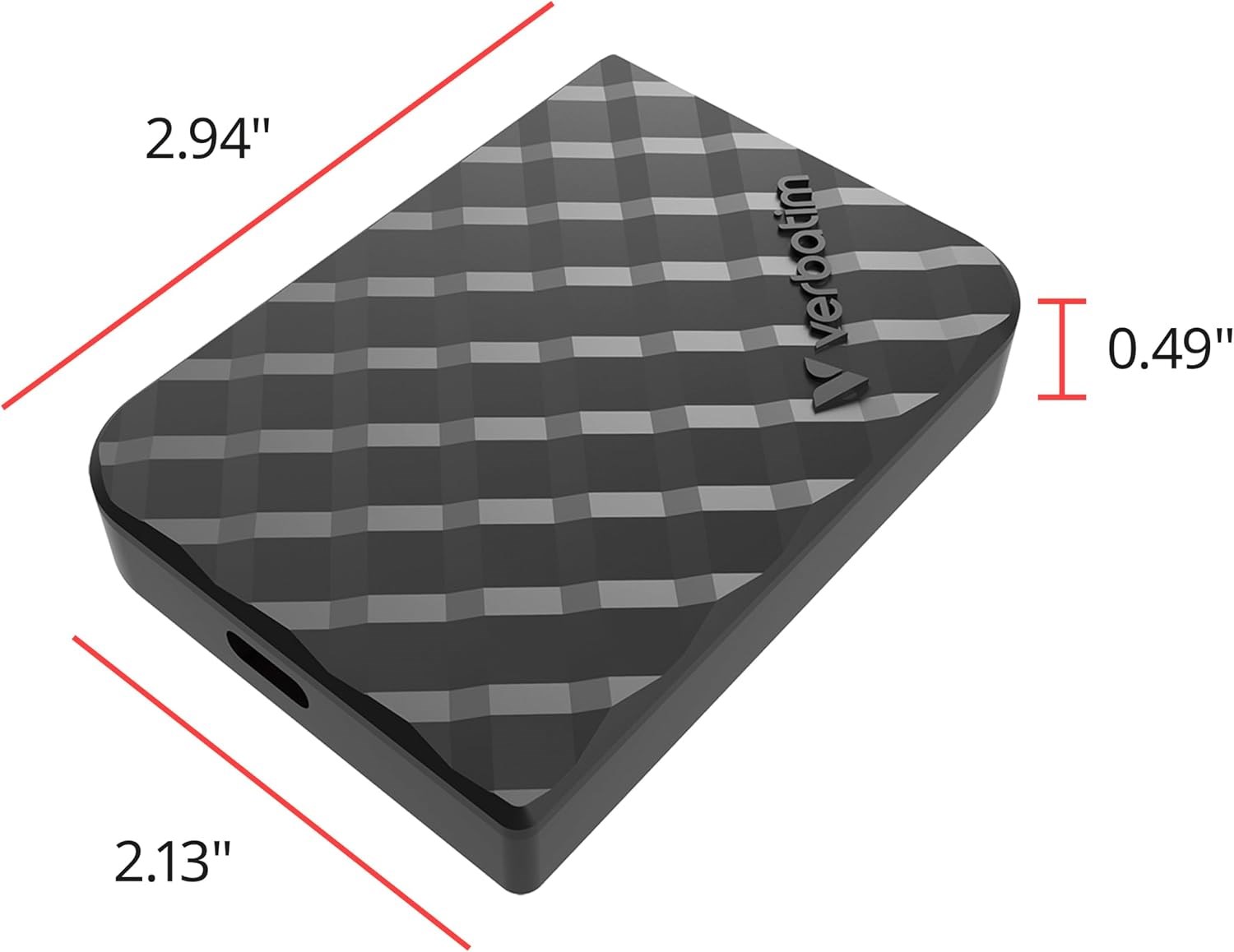 EXTERNAL SSD 512GB PORTABLE USB3.2 TYPE-C Verbatim Store 'n' Go Mini Diamond – תמונה 10