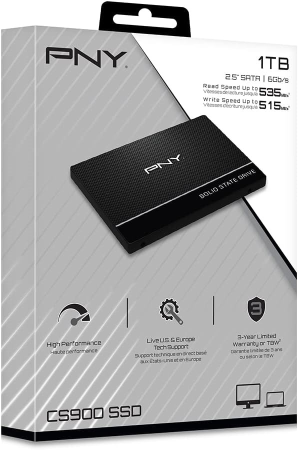 PNY CS900 2.5" SSD 1TB SSD7CS900-1TB-RB – תמונה 4